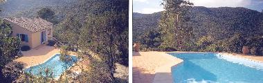 pool with view on evergreen hills