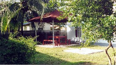 Back of the garden with covered gazebo