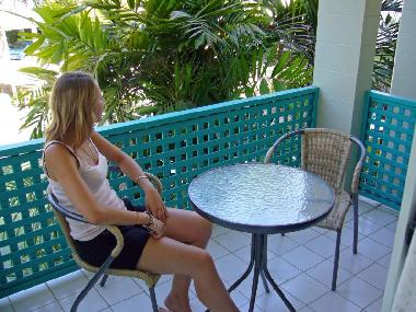 Bistro style relaxation on the main bedroom balcony