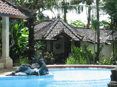 swimming pool with bungalow