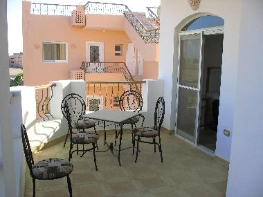 The Balcony with view across to Tiran Island accesible from living room and master bedroom