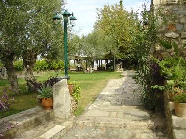 Spacious stone paved courtyards