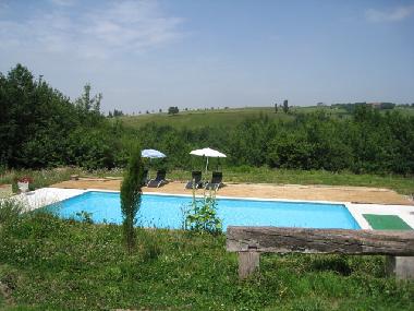 Swimming pool and views over the hills beyond