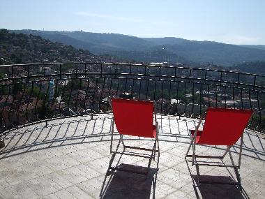 balcony with panoramic views over Veliko Tarnovo and Tsaravets medieval fortress