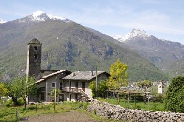 The Campanil Negher  and Chiavenna mountains from villa Rita