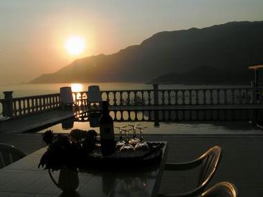 Sunset from from the pool terrace