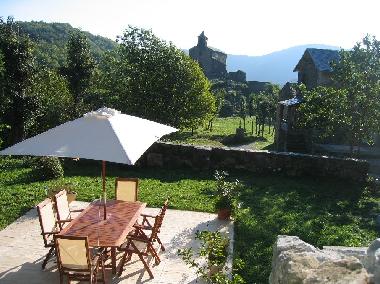 View from Schoolhouse terrace towards chateau