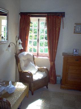 seating area in bedroom