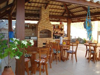 the terrace with the kitchen