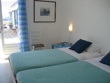 Blue Master Bedroom, Opening on Large and Small Terraces.