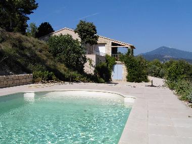 The pool, the house and Mt. Ventoux