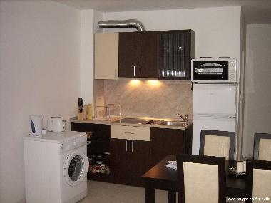 The kitchen and washing machine