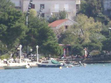 View from the sea to Villa ANDRO(red roof,yelow windows)