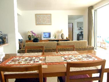 View of dining and living room.
