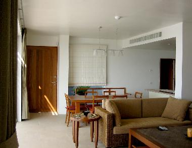 Living and dining room from the study.