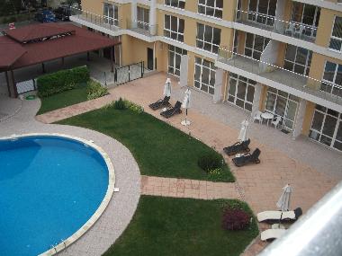 View from terrace to pool