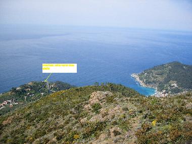 Aerea wiev of Ca Gialla on Carlina Point and part Bonassola gulf at right