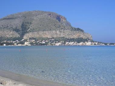 white sand beach in Mondello 