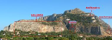Monte Pellegrino sectors for climbers