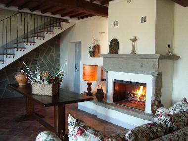 Sitting room with fireplace