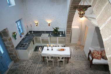 dining seen from up on the stairs and intern balcony