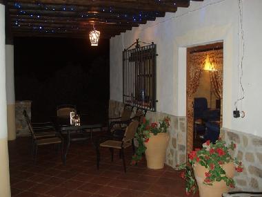 Under the porch at night