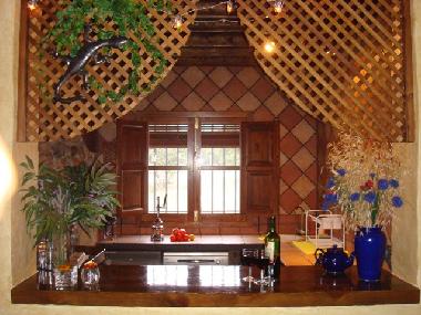 Looking into the kitchen