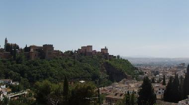 looking at the Alhambra from Mirador de San Nicolas