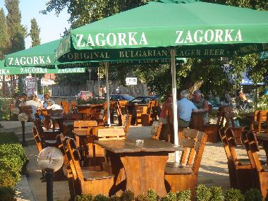 The terrace of the restaurant with seaview.