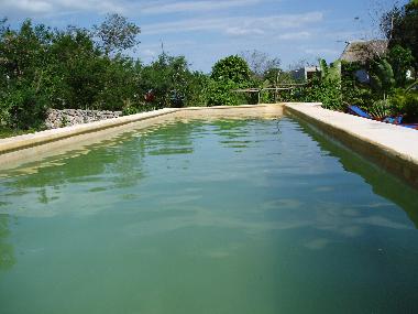 The pool filled with fresh well water