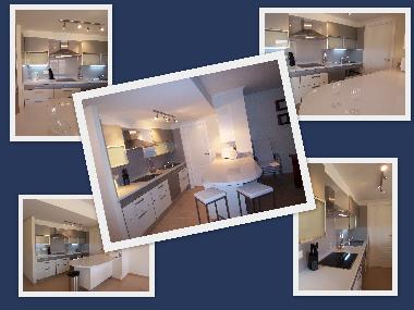 The fully equipped open plan kitchen