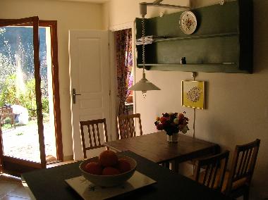 Diningtable viewed from the kitchen,