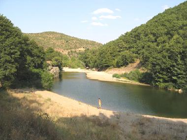 Bathing beach at nearby White River