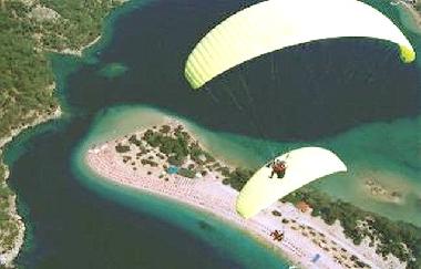 Paraglyding over the local coast