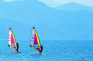 Windsurfers on Calis Beach