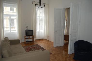 Living room with double sofa bed