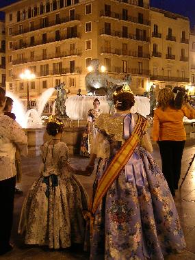 Traditional Falleras during the Las Fallas festivals during the month of March.