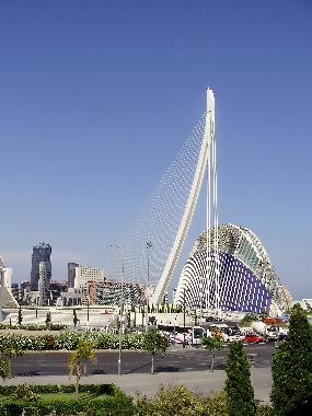 One of the bridges over the City of Arts and Sciences. World famous architect Santiago Calatrava is 