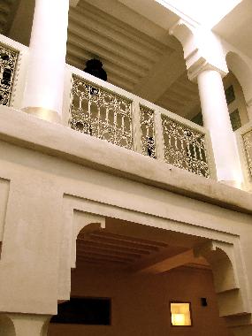 Traditional column overlooking the internal courtyard