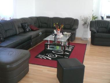 Leather lounge with 2 