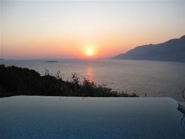 Sunset view from the pool terrace