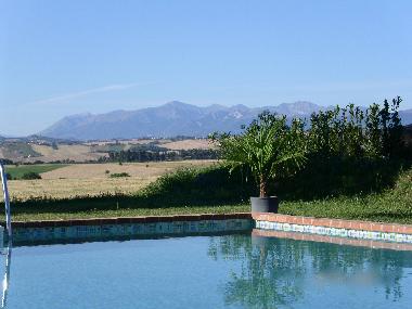 Pool with Sibillini mountains in the background