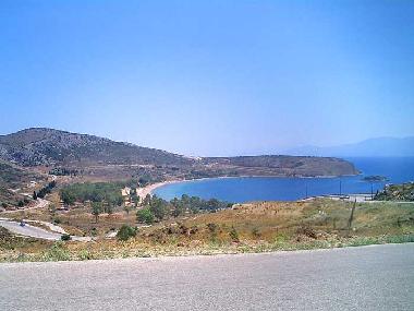 Aanthemion Guest House.  The road leading to Karathona.