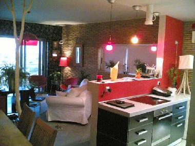 Open space kitchen and leaving room