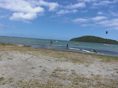 Surfing in front of the Cottage