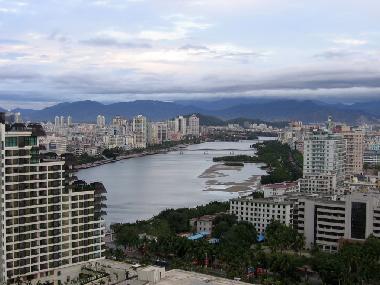 river/downtown/mountain view from the balcony