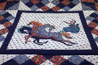 Traditional Russian bedspread in The Old Chapel