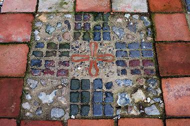 Detail of paving in The Old Chapel garden