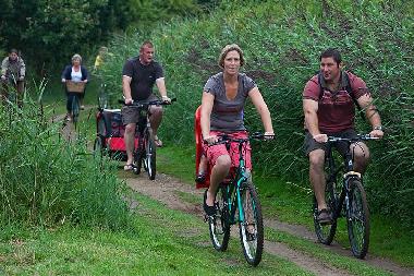 Cyclists on the North Norfolk coastal path.