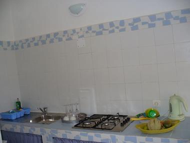 kitchen with fridge, 3 gas + 1 electric, fully equipped
